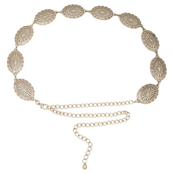South Western Oval Linked Concho Chain Belt