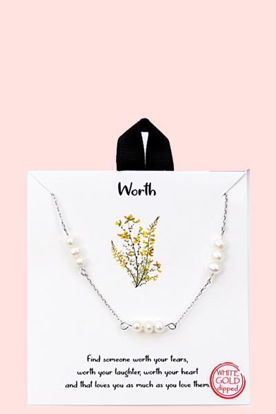 18K GOLD RHODIUM DIPPED WORTH NECKLACE