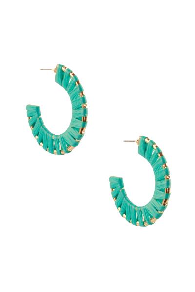 Metal Ratan Wrap Hoop Earring