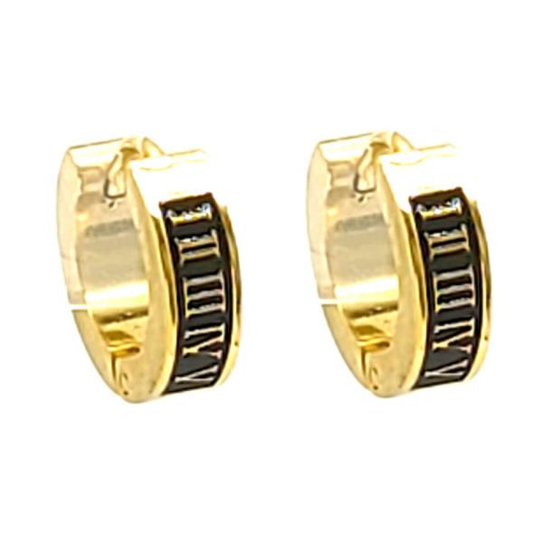Roman Numerals Huggie Earring