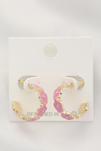 Flower Edge Hoop Earring