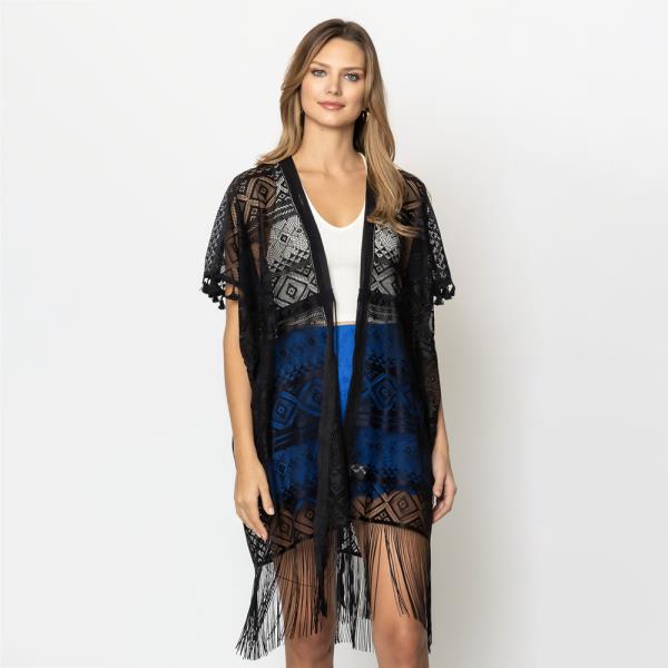 GEOMETRIC LACE KIMONO