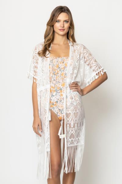 LACE PONCHO W/ FRINGE