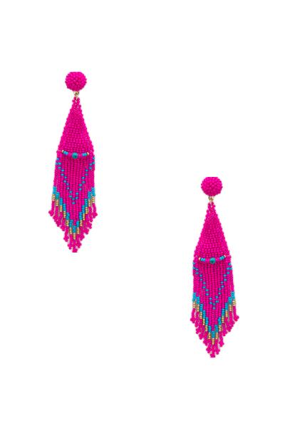 Seed Bead Tassel Dangle Earring