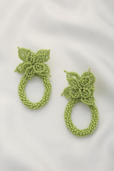 Flower Seed Bead Post Earring