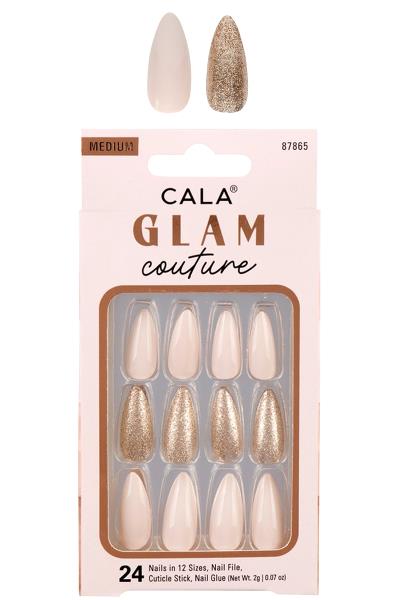 CALA GLAM COUTURE MEDIUM ALMOND GLITTER NAIL DECORATION SET