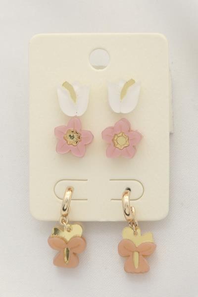 Tulip Flower Assorted Earring Set