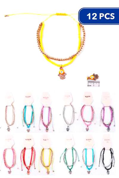 Evil Eye Bead Thread Bracelet (12 Units)