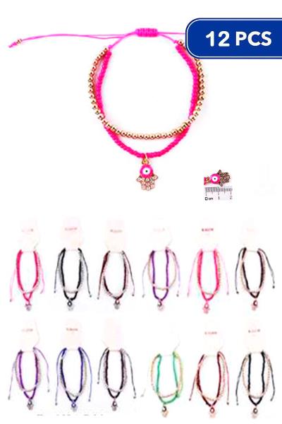 Evil Eye Bead Thread Bracelet (12 Units)