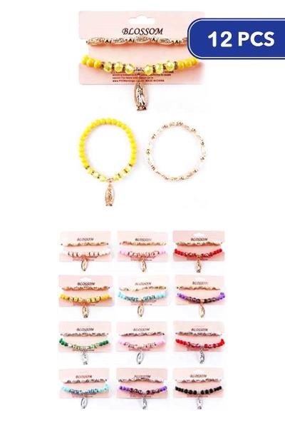 Glass Bead Guadalupe Bracelet (12 Units)