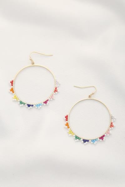 Beaded Hoop Dangle Earring