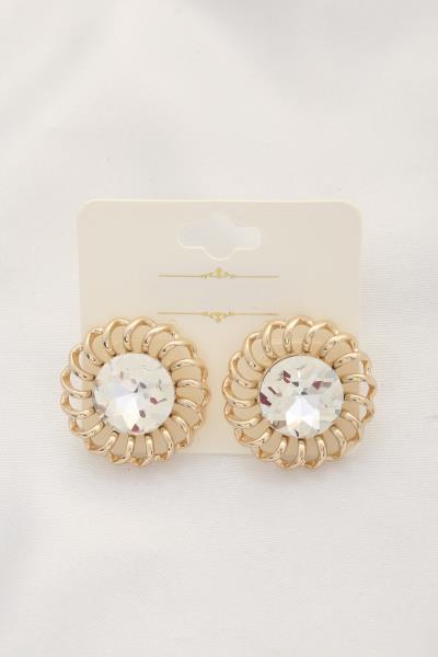 Crystal Round Post Earring