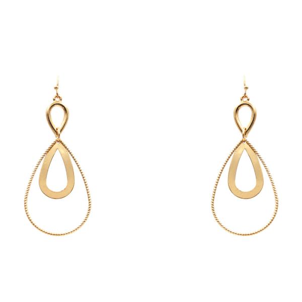 Double Teardrop Metal Dangle Earring