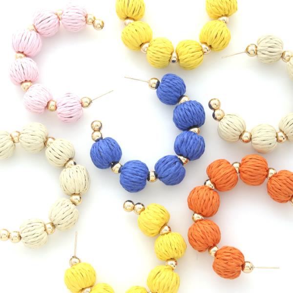 Rattan Hoop Earring