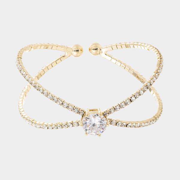 Rhinestone Cubic Zirconia X Bracelet