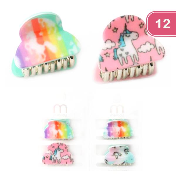 Mini Hair Claw Jaw Clips (12 Units)