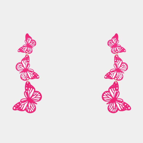 Cut Out Triple Butterfly Dangle Earring