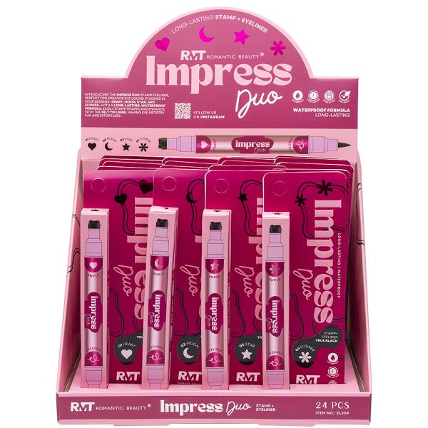 ROMANTIC BEAUTY IMPRESS DUO FACE STAMP EYELINER (24 UNITS)
