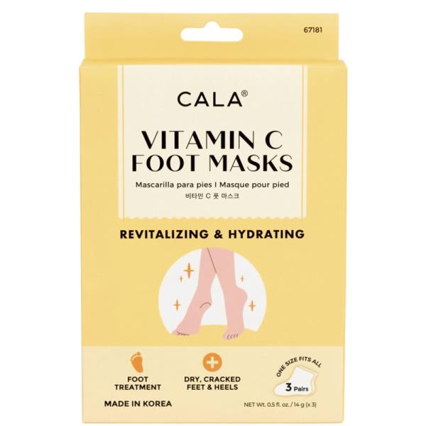 CALA VITAMIN C FOOT MASKS 3 PAIRS SET