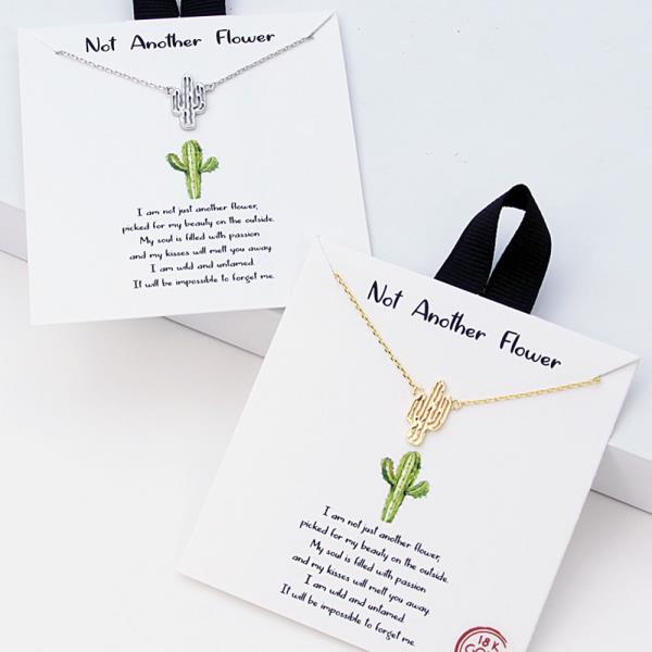 18K GOLD RHODIUM DIPPED NOT ANOTHER FLOWER NECKLACE