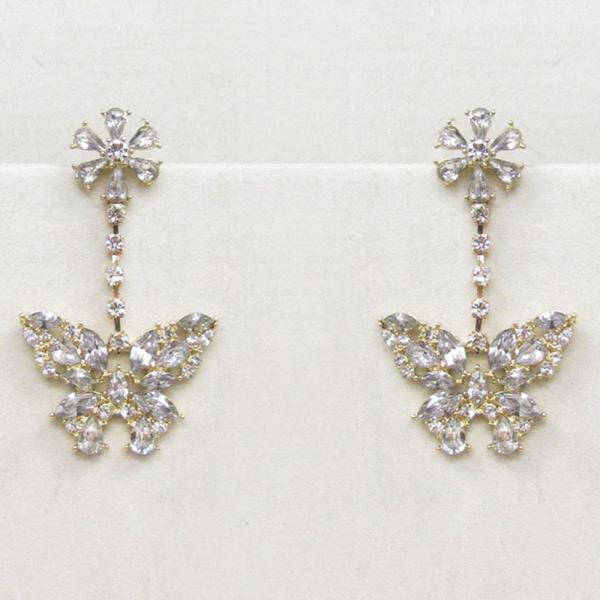 Rhinestone Crystal Butterfly Dangle Drop Earring