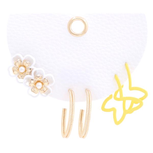 Flower Butterfly Assorted Earring Set