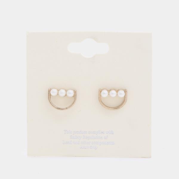 Pearl Bead Metal Earring