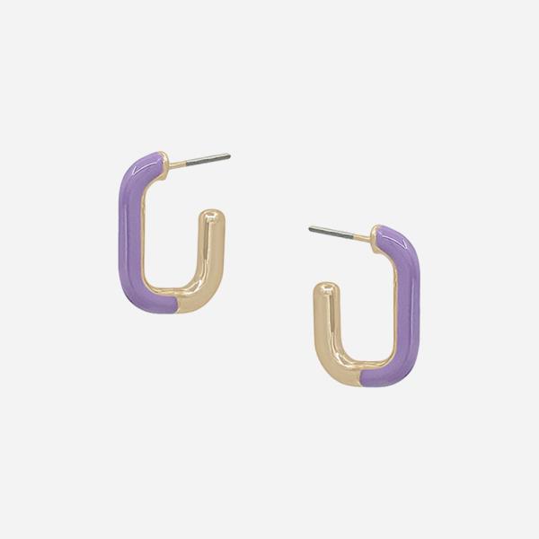 17mm Oval Shape HF Epoxy Color Hoop Earring