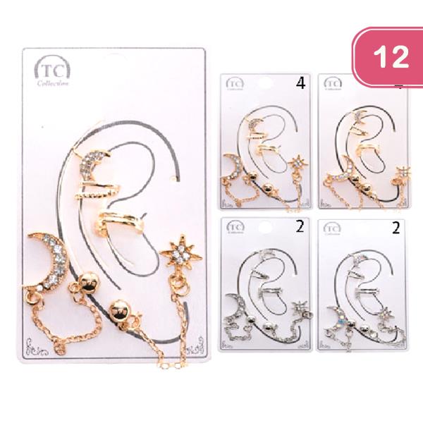 Moon Star 1 Side Earring (12 Units)