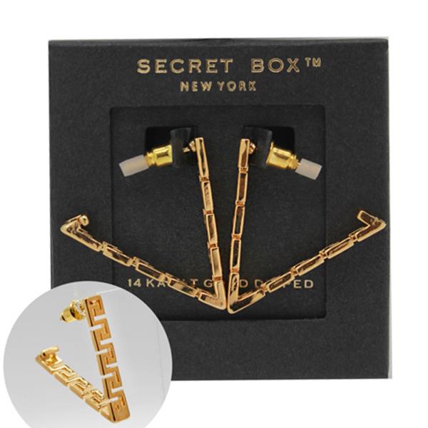 14K Gold Dipped Greek Triangle Hoop Earring
