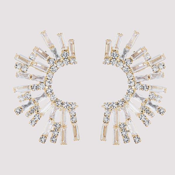 G Half Starburst Post Earring