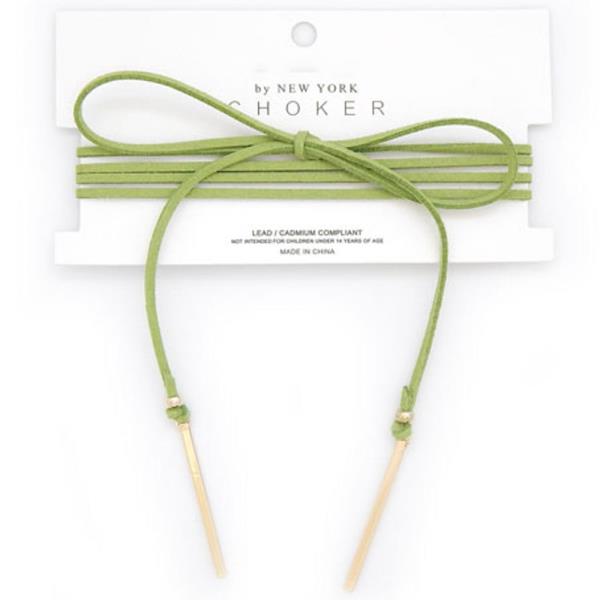 Necklace Wrap Around Suede with Bar