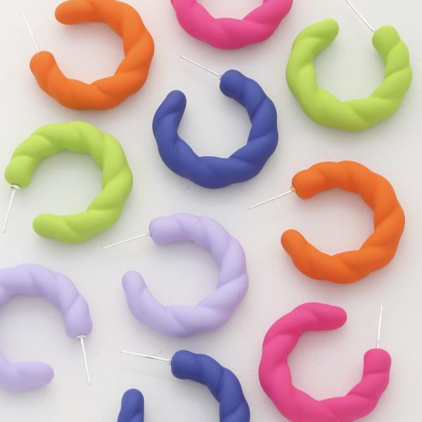 Matte Color Hoop Earring