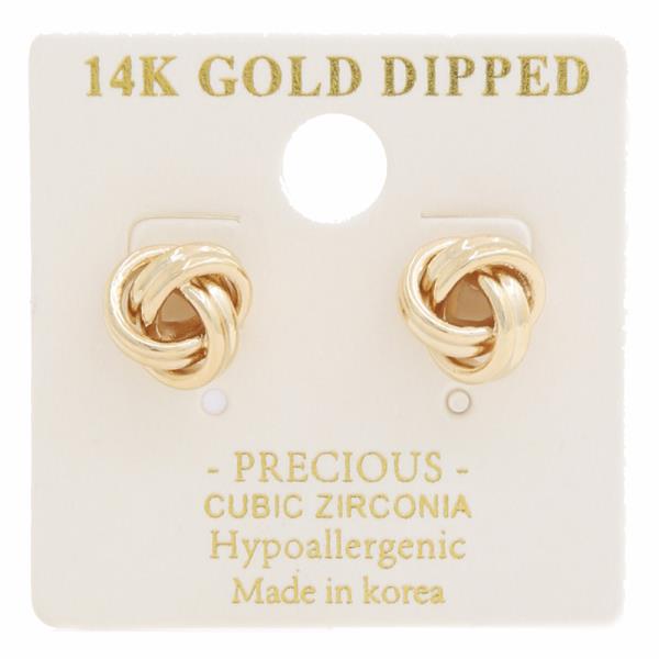 Knot 14K Gold Dipped Hoop Earring