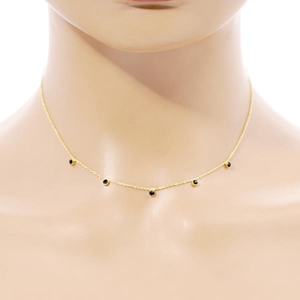 Gold Dipped CZ Station Necklace