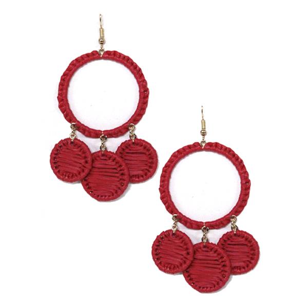 Raffia Wrap Round Dangle Earring