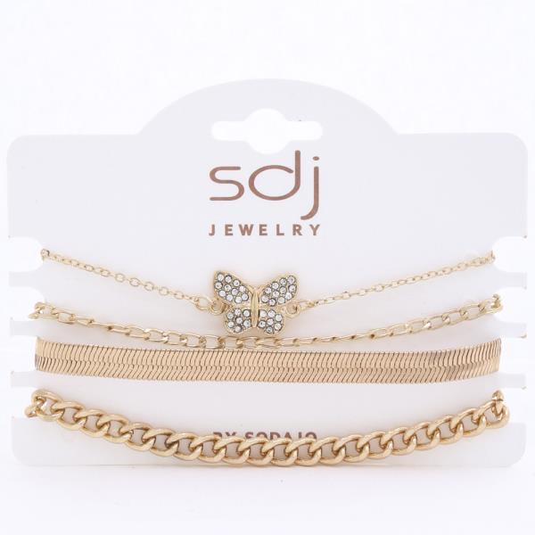 SODAJO Butterfly Charm Metal Assorted Bracelet Set