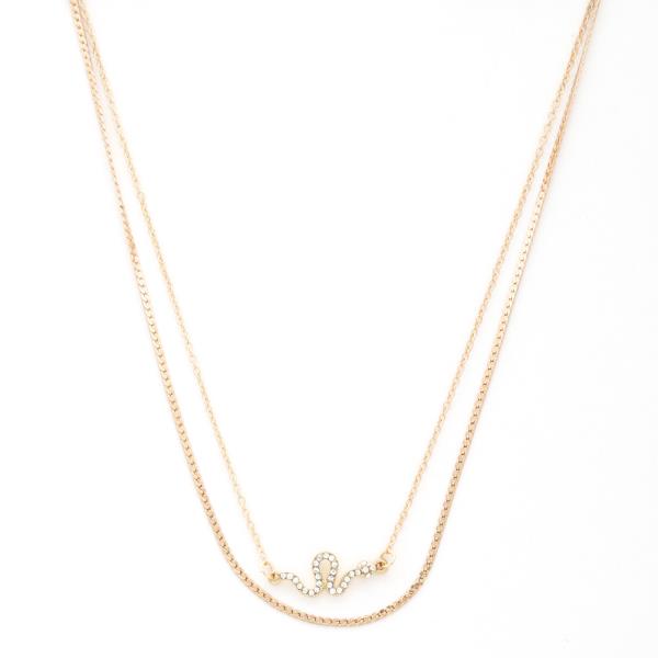 SNAKE CHARM FLAT SNAKE LINK LAYERED NECKLACE