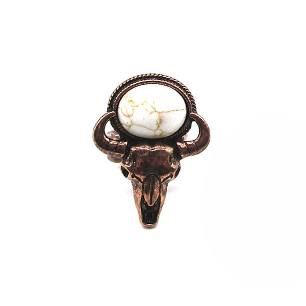 WESTERN STYLE COW SKULL RING
