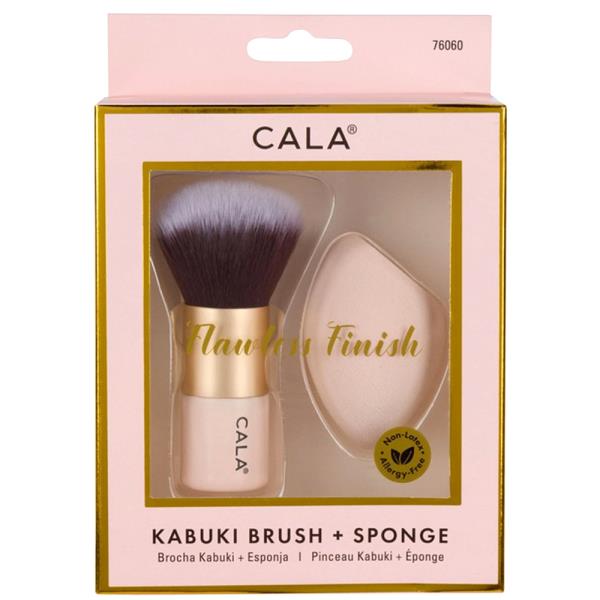 CALA KABUKI BRUSH AND SPONGE SET PINK
