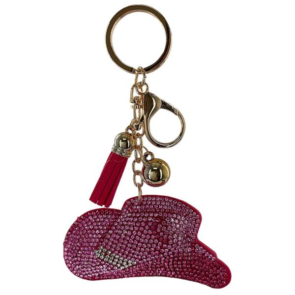 Rhinestone Western Style Cowboy Hat Keychain