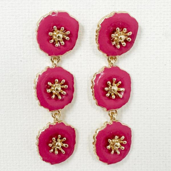 Triple Flower Dangle Earring