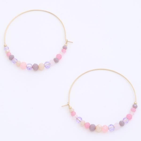 BEADED METAL EARRING