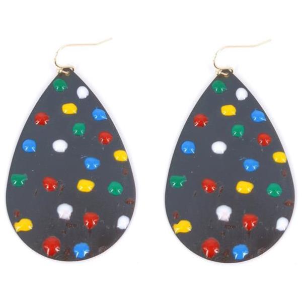 Colorful Dots Teardrop Dangle Earring