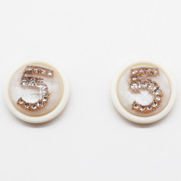 Number 5 Round Post Earring