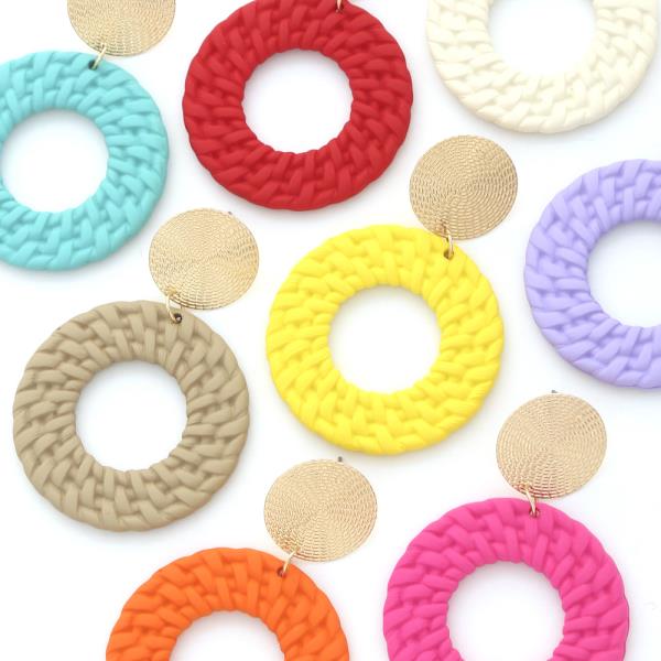 Coin Color Metal Round Earring
