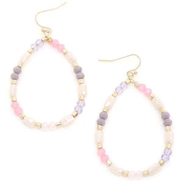 Colorful Bead Teardrop Dangle Earring