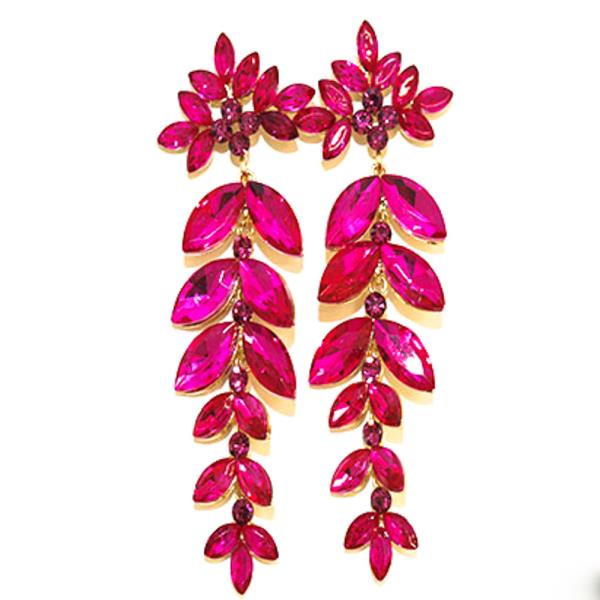 Leaf Teardrop Elegant Stone Drop Earring