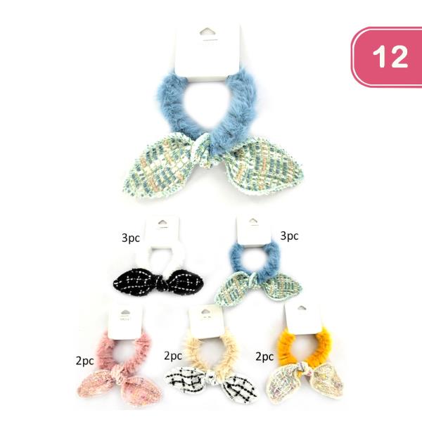 Ribbon Hair Scrunchies (12 Units)