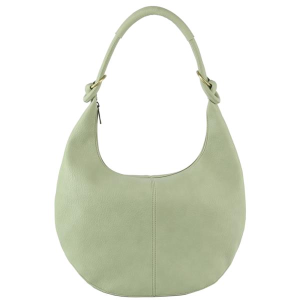 PLAIN CURVE ROUND HANDLE SHOULDER BAG